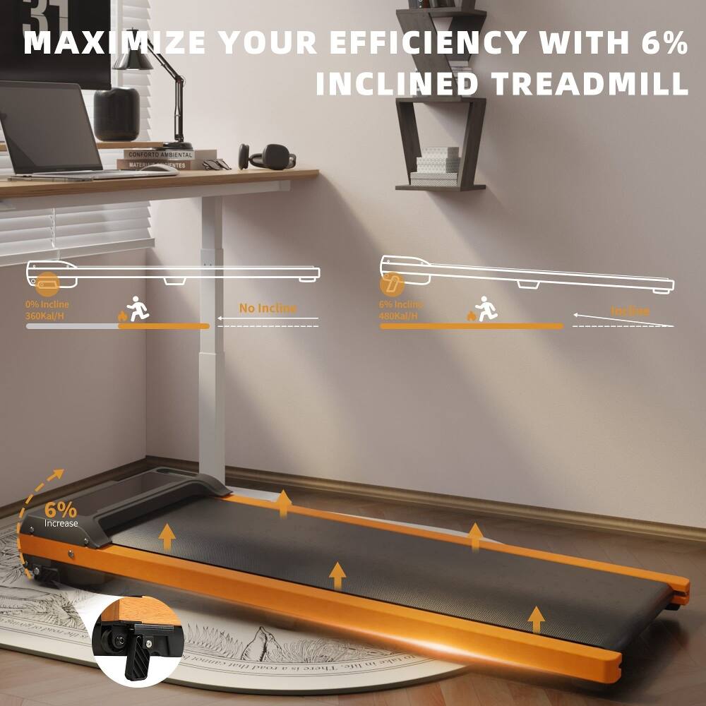 MAXIMIZE YOUR EFFICIENCY WITH 6% INCLINED TREADMILL

0% Incline 360Kal/H
No Incline
6% Incline 480Kal/H
6% Increase