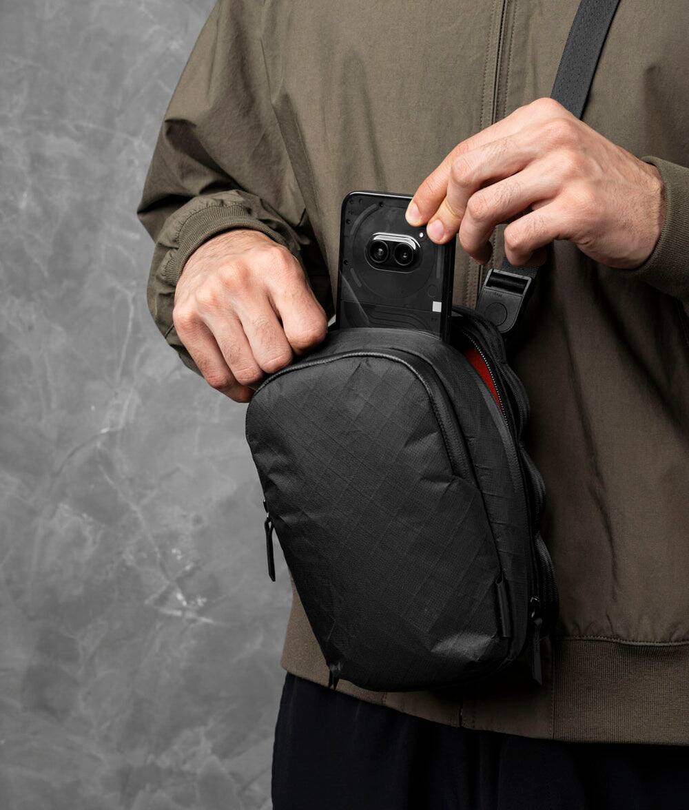Alt View 2. ALPAKA - Metro Sling V2 1.5L Crossbody Sling Bag, Travel EDC Shoulder Bag, 6 Sleeves, YKK AquaGuard Zippers - Black Ultradyne 100D.