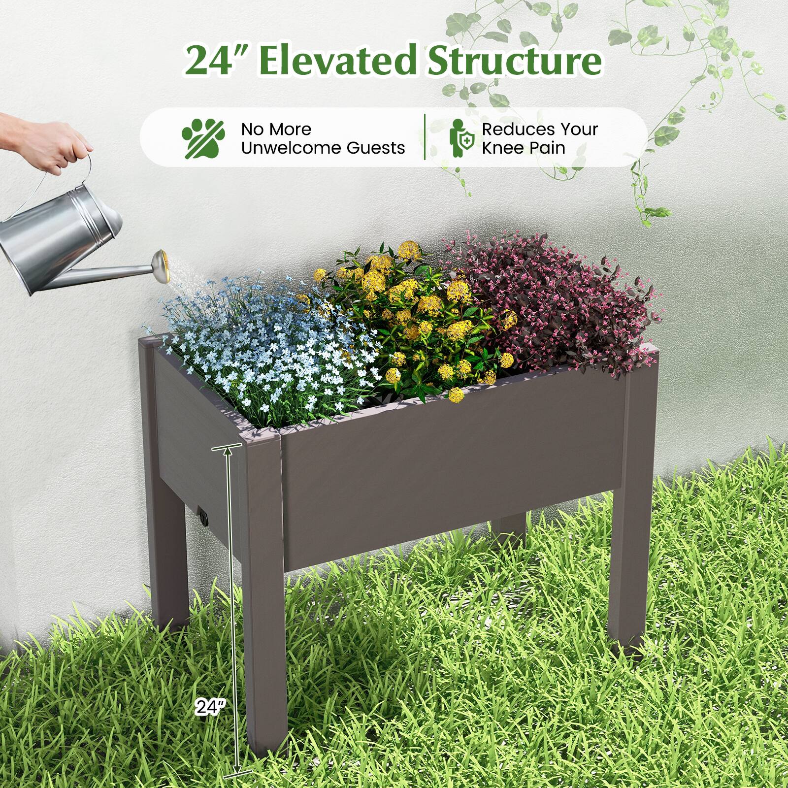 24" Elevated Structure

- No More Unwelcome Guests
- Reduces Your Knee Pain