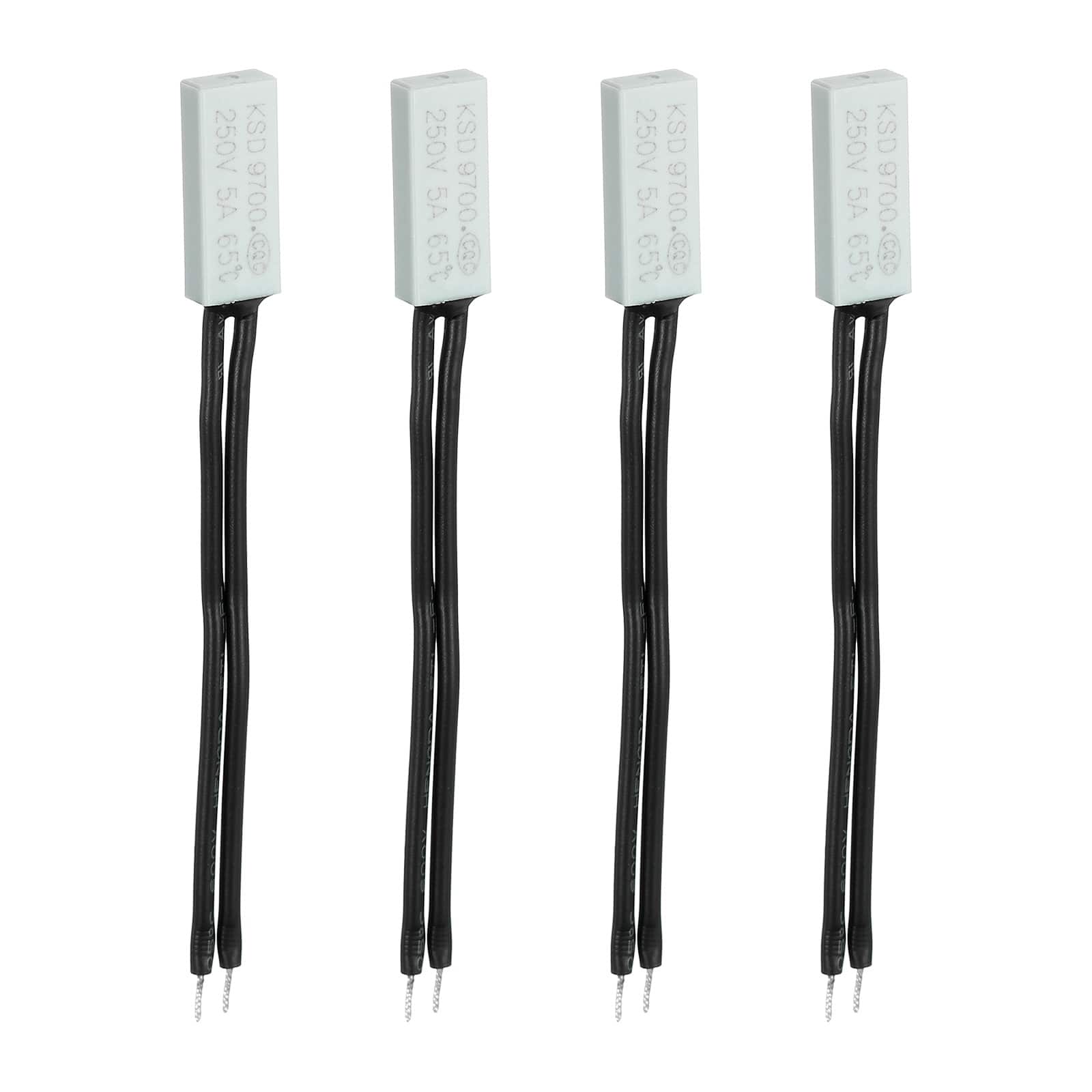 Unique Bargains - 4pcs KSD9700 Thermostat 65C Normally Close N.C Temperature Switch 250V 5A Thermal Protector Plastic - Black price history on PriceWatchPro