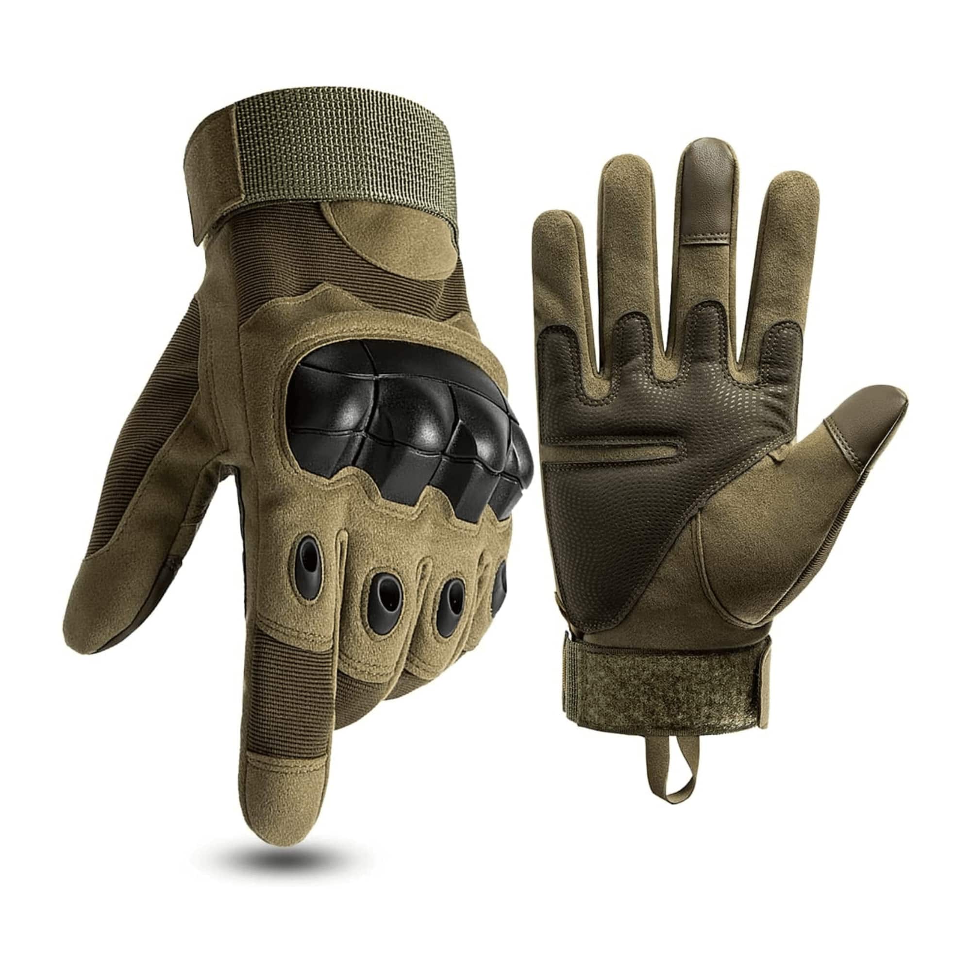 Front. JupiterGear - Tactical Military Airsoft Gloves for Outdoor Sports, Paintball, and Motorcycling with Touchscreen Fingertip Capability - Green.