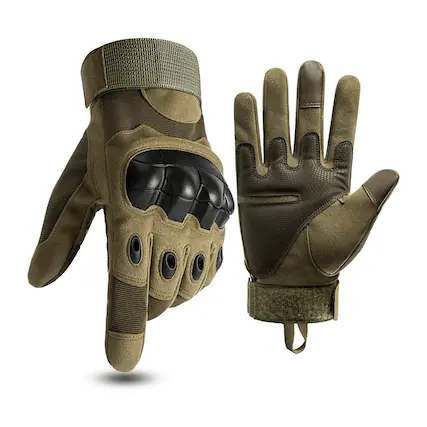 Front. JupiterGear - Tactical Military Airsoft Gloves for Outdoor Sports, Paintball, and Motorcycling with Touchscreen Fingertip Capability - Green.