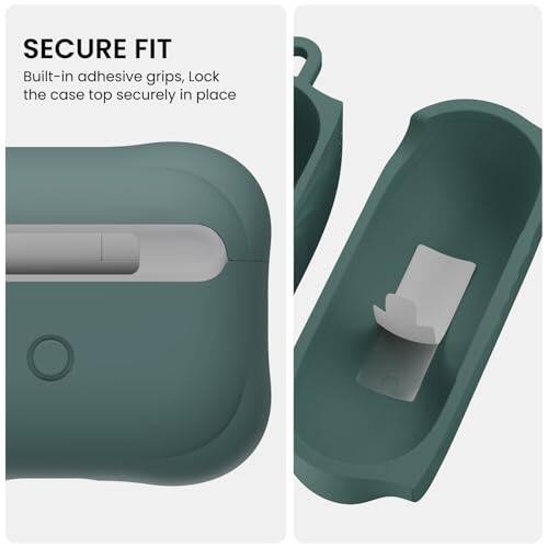 SECURE FIT  
Built-in adhesive grips, lock the case top securely in place