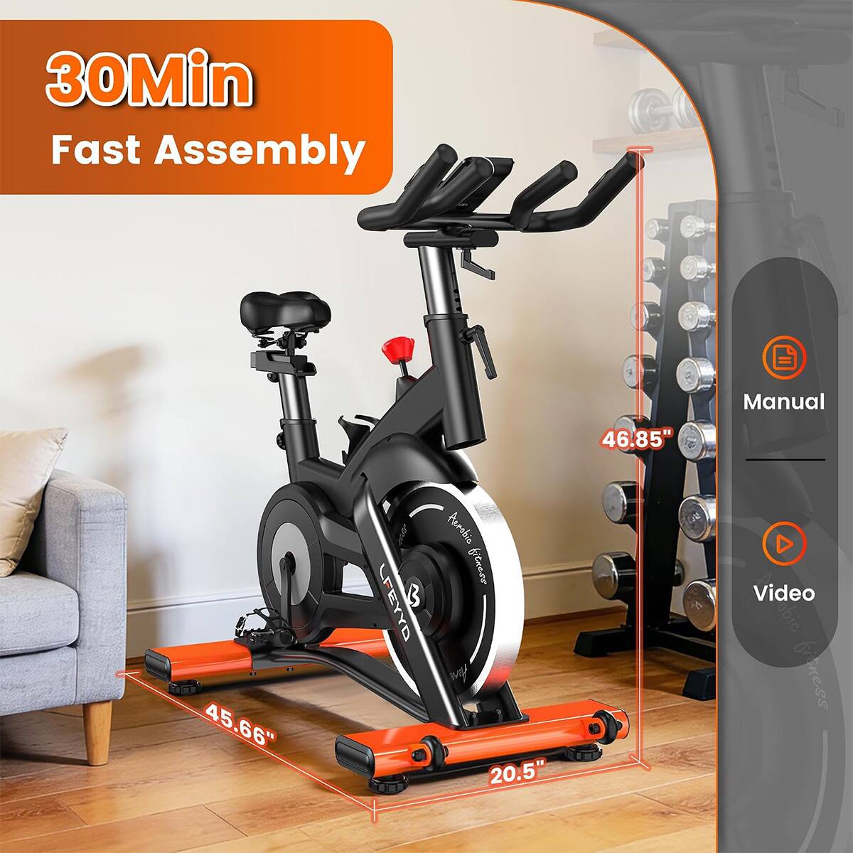 30Min Fast Assembly

C
46.85"
Manual
45.66"
LFEYYD
Aerobic fitness " 20.5'
Video fitness