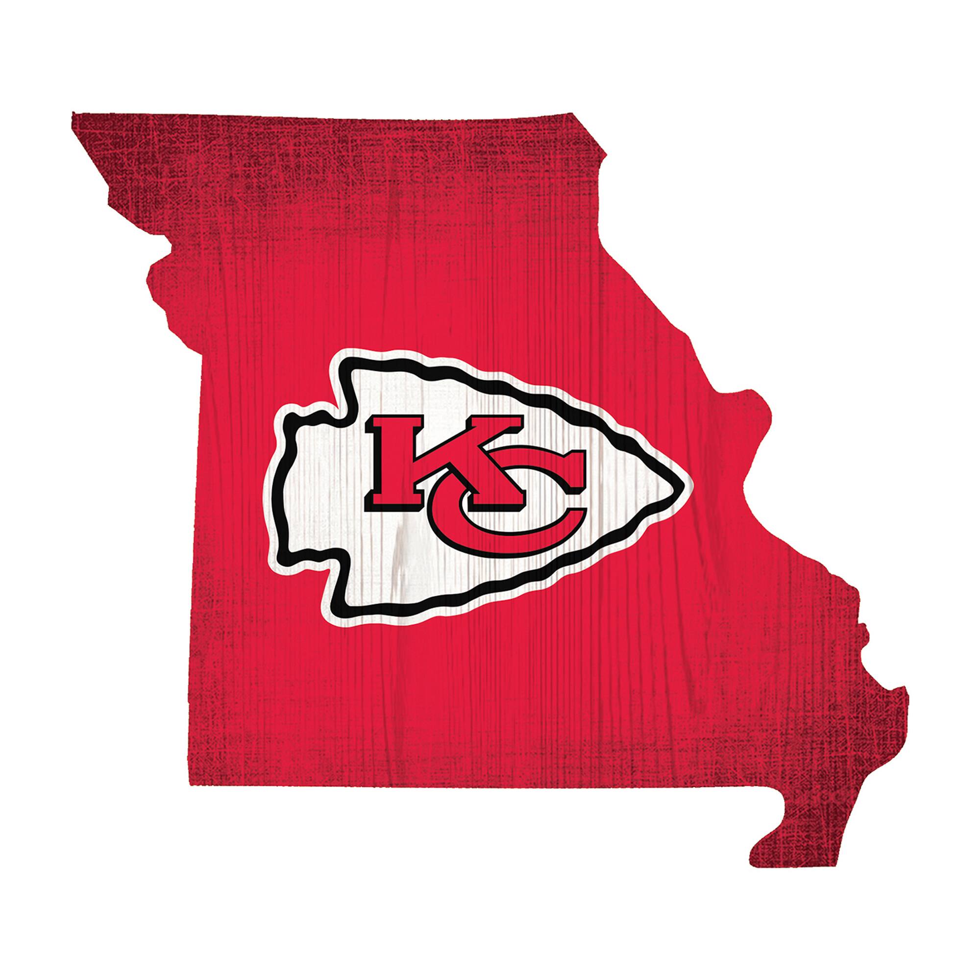 Kansas City Chiefs 12" Logo State Sign