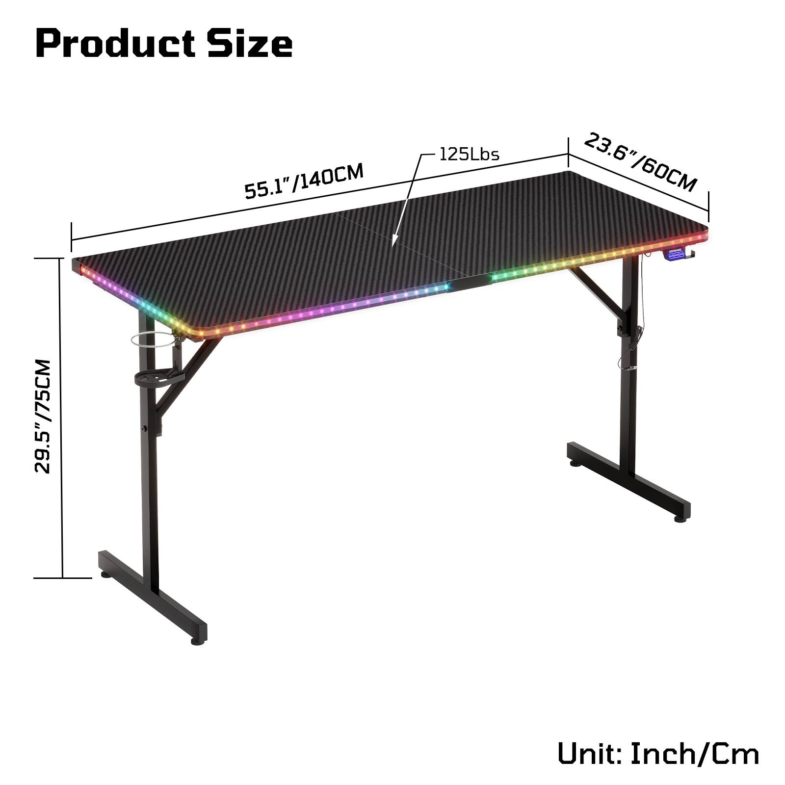Product Size  
29.5"/75CM  
55.1"/140CM  
23.6"/60CM  
125Lbs  
Unit: Inch/Cm