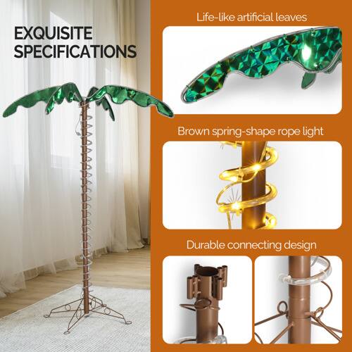 EXQUISITE SPECIFICATIONS

- Life-like artificial leaves
- Brown spring-shape rope light
- Durable connecting design