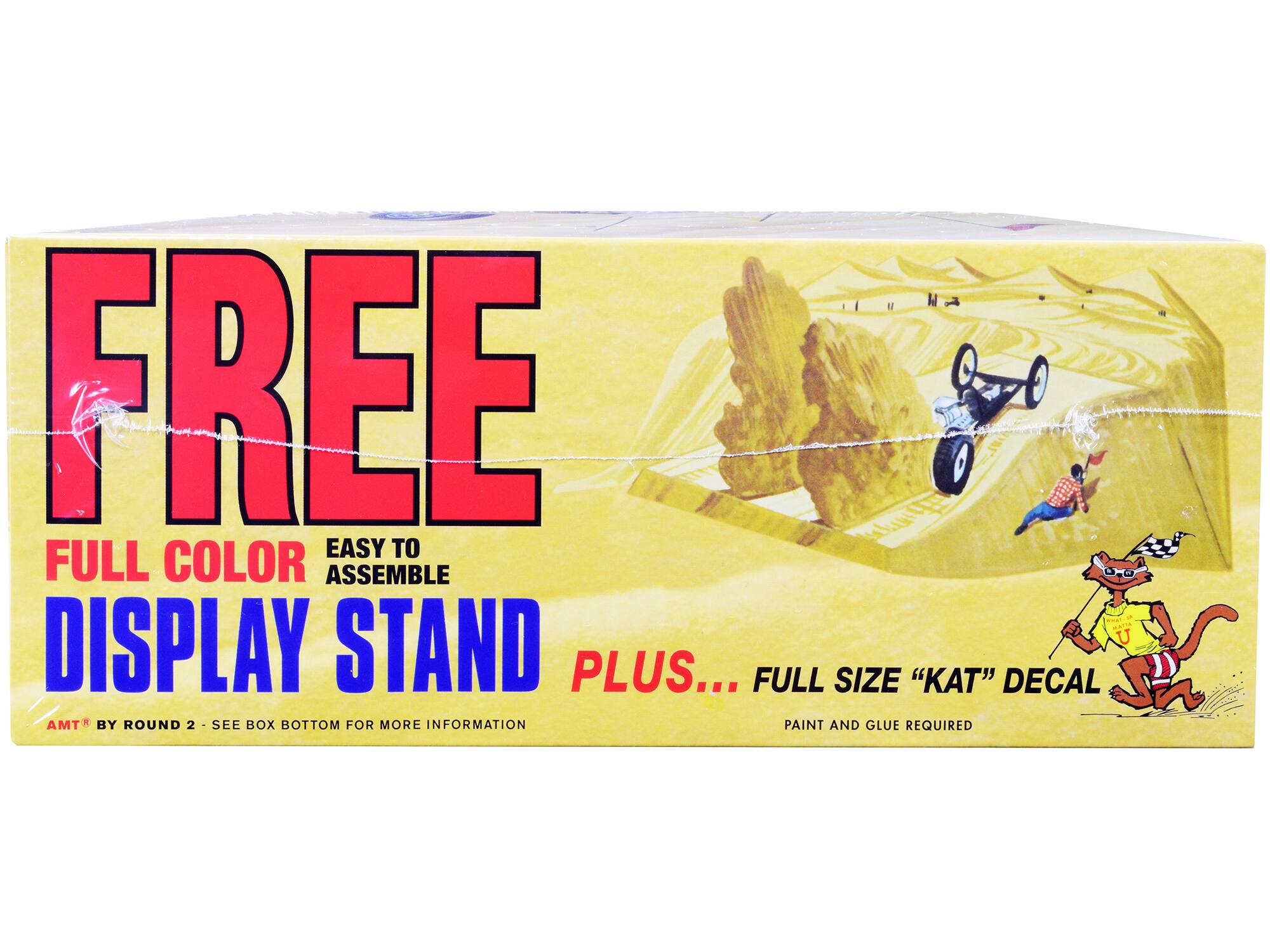 FREE  
EASY TO FULL COLOR ASSEMBLE  
DISPLAY STAND  
PLUS...  
FULL SIZE "AT" DECAL  
AMT BY ROUND 2 - SEE BOX BOTTOM FOR MORE INFORMATION  
PAINT AND GLUE REQUIRED