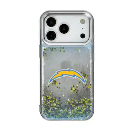 Keyscaper - NFL - Los Angeles Chargers Linen Logo iPhone Glitter Case - 16 - Multicolor