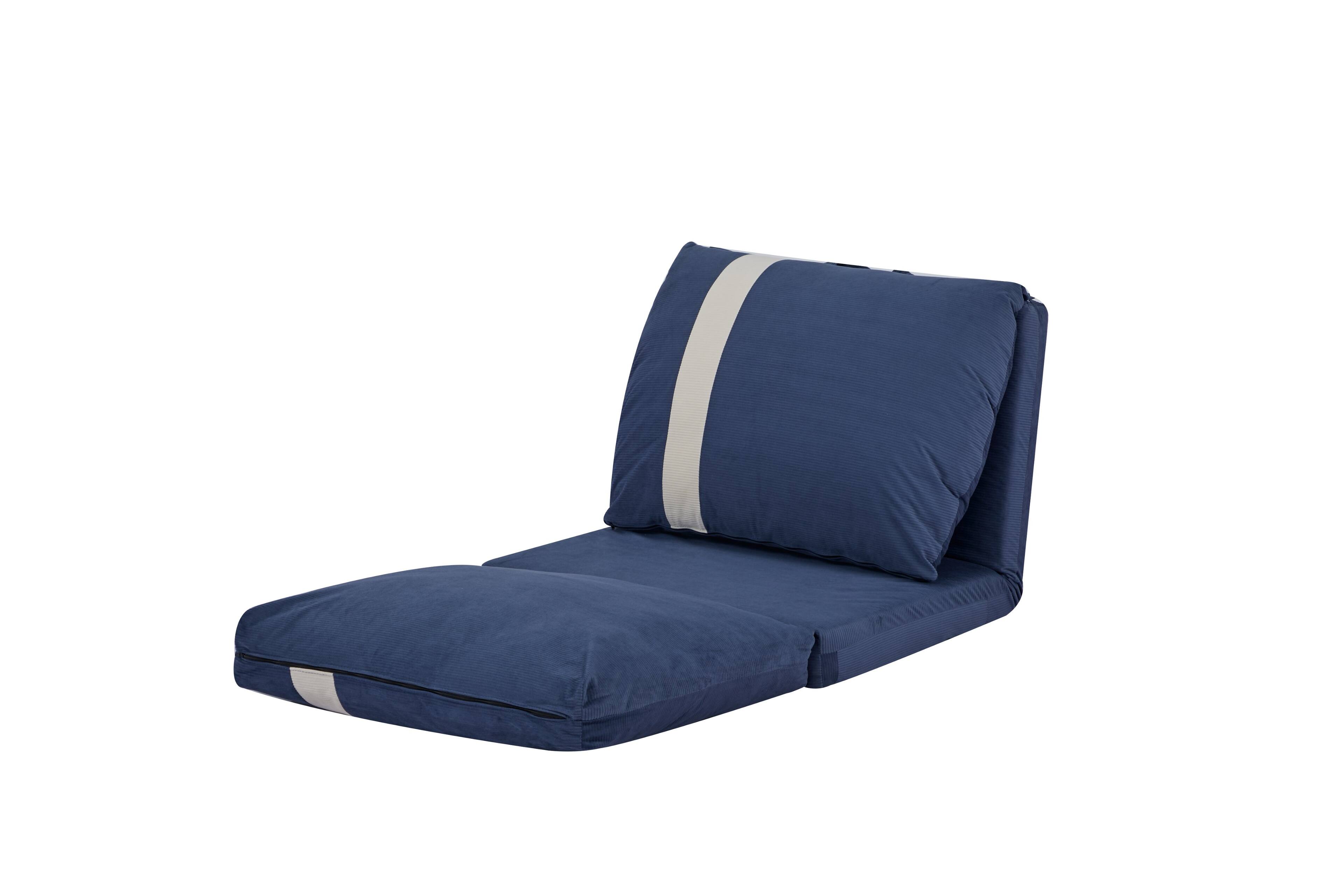 Alt View 8. Siljoy - Adjustable Floor Sofa Bed for Adults & Pets, 6‑Position, 5‑Second Fold, Corduroy Fabric, Navy Blue/Beige - Navy Blue.