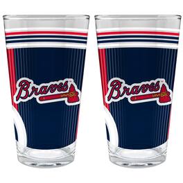 Great American Products - Atlanta Braves Two-Piece 16oz. Pint Glass Set - Multicolor