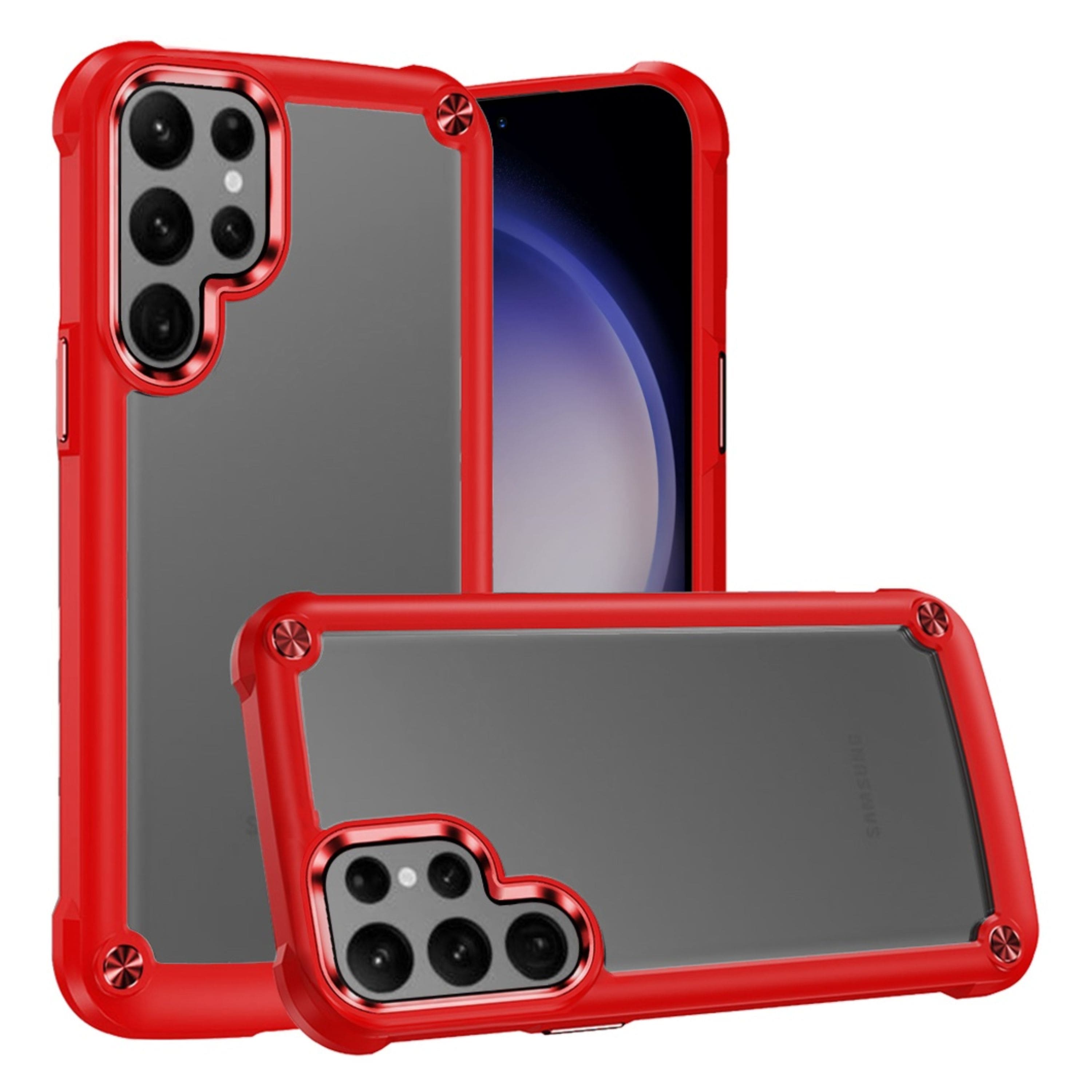 Kitcheniva - Hybrid Phone Cover With Metal Buttons For Samsung Galaxy S24+ - Red price history on PriceWatchPro