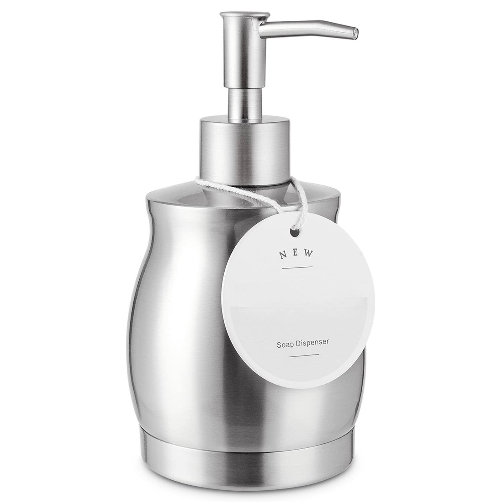 Dapper Styles Stainless Countertop Soap Dispenser Liquid Bottle And ...