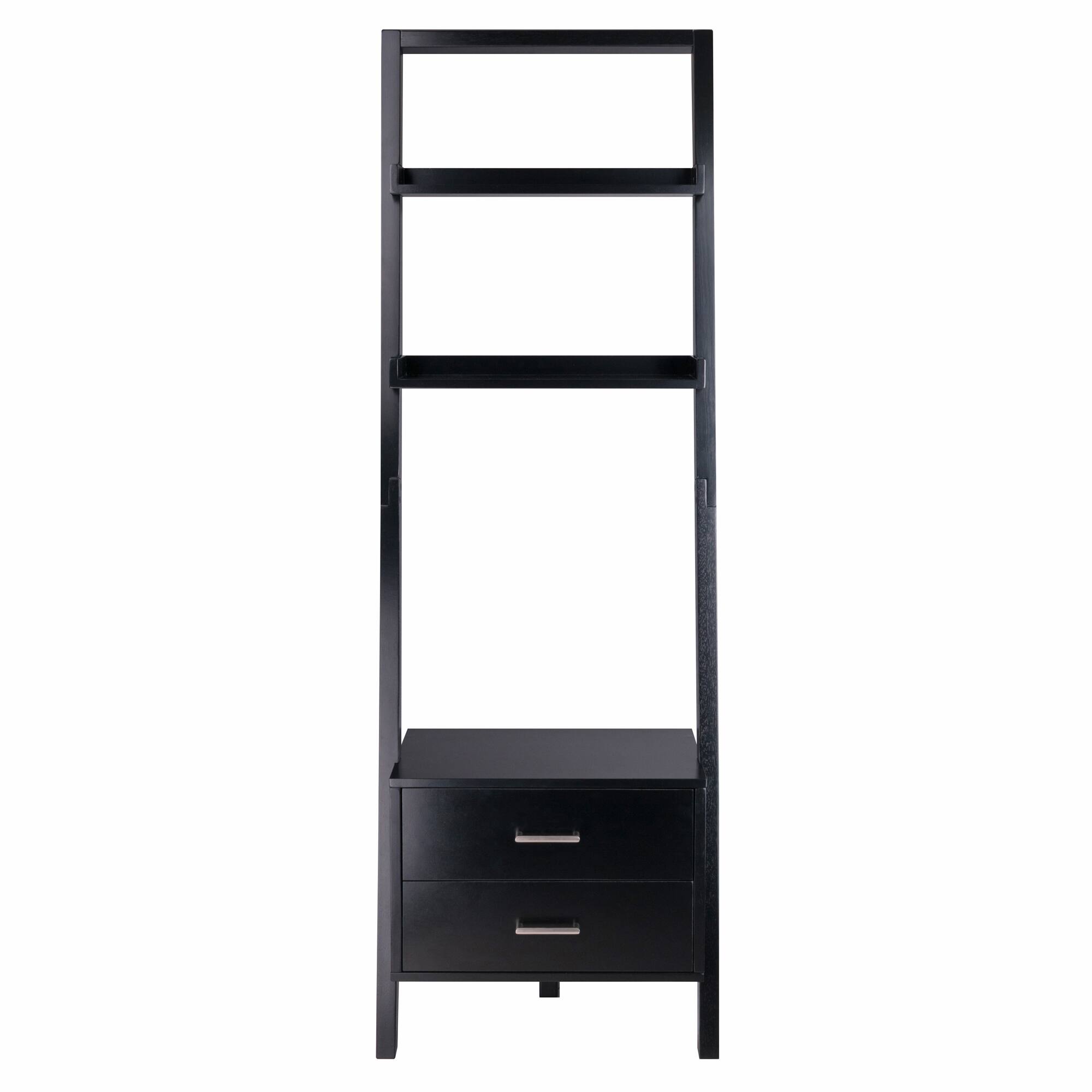 Alt View 4. Winsome Wood - Bellamy 2-Drawer Leaning Shelf - Black.