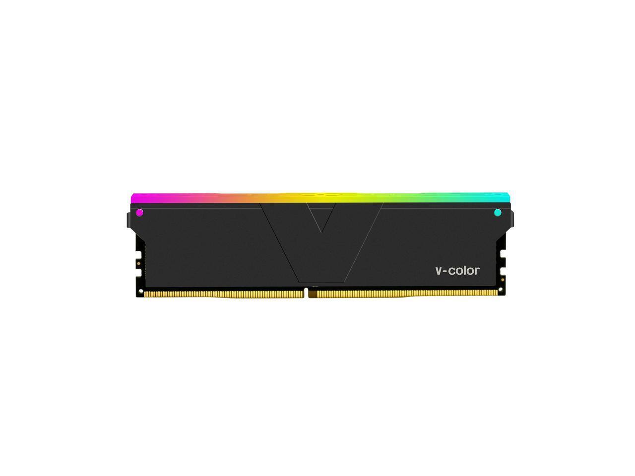 Alt View 2. V-color - V-Color 32GB (2 x 16GB) DDR4 3200 (PC4 25600) Desktop memory Model TL416G32S816CSPKWK - Black.