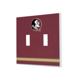 Keyscaper - Florida State Seminoles Stripe Design Double Toggle Light Switch Plate - Multicolor