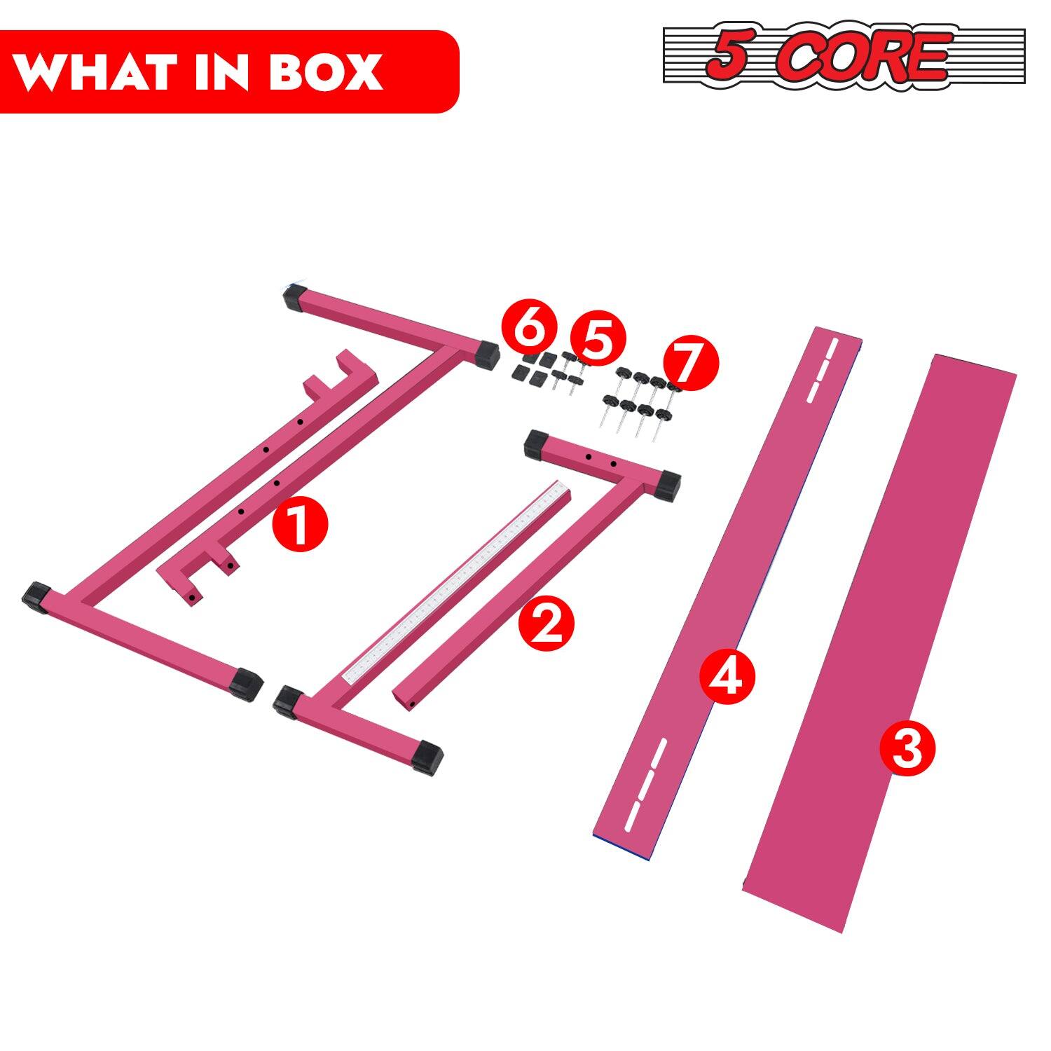 WHAT IN BOX

5 CORE

1. Frame
2. Slats
3. Slats
4. Slats
5. Screws
6. Screws
7. Screws