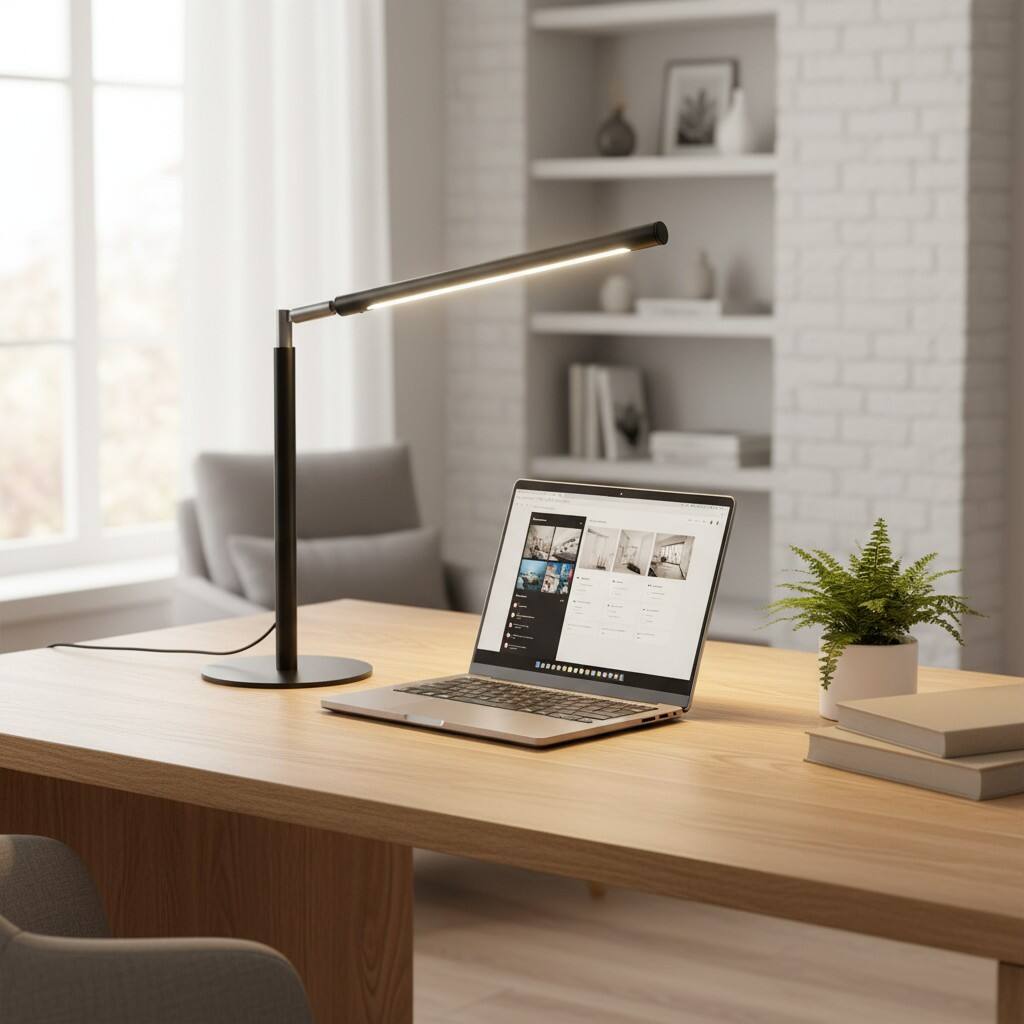 Alt View 1. Dazzed Corner - 16" Metal LED Desk Lamp, 15W 1200LM, Dimmable, Adjustable Color.