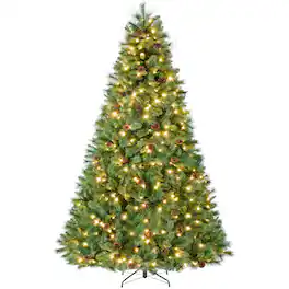 Best Choice Products - 7.5ft Pre-Lit Scotch Pine Christmas Tree w/ 1,320 Branch Tips, 450 2-in-1 LED Lights - Green