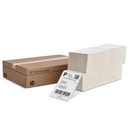 HP - 4x6” Direct Thermal Shipping Labels, Multipurpose Thermal Labels, 2 Fanfold Packs (1000 Labels) - White