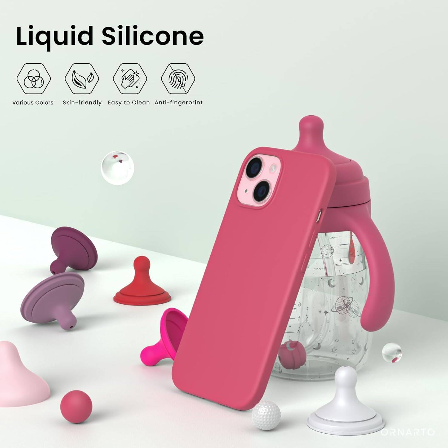 Liquid Silicone, Various Colors, Skin-friendly, Easy to Clean, Anti-fingerprint, ORNARTO