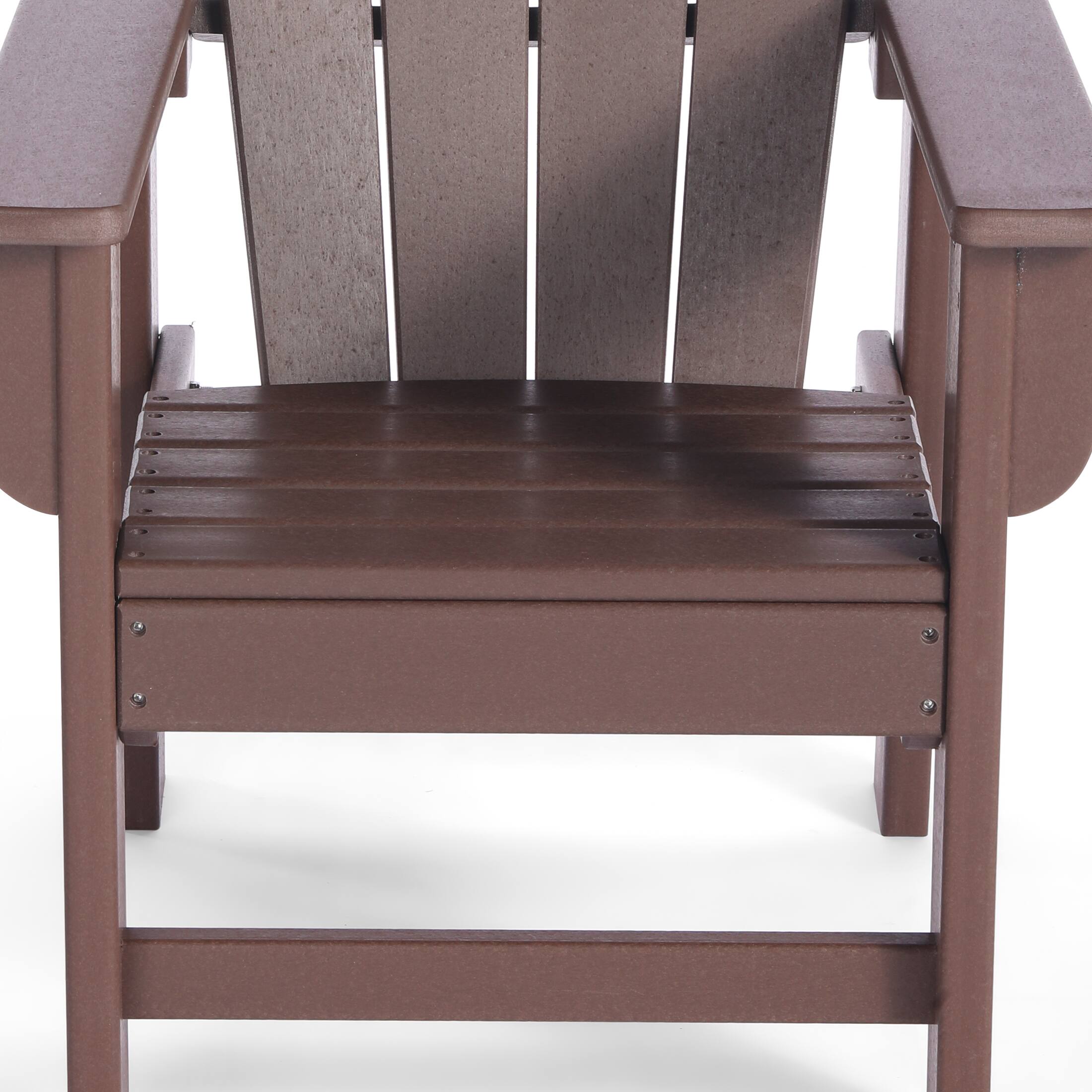 Alt View 6. WestinTrends - WestinTrends Malibu Kids Outdoor HDPE Adirondack Plastic Patio Chair - Dark Brown.