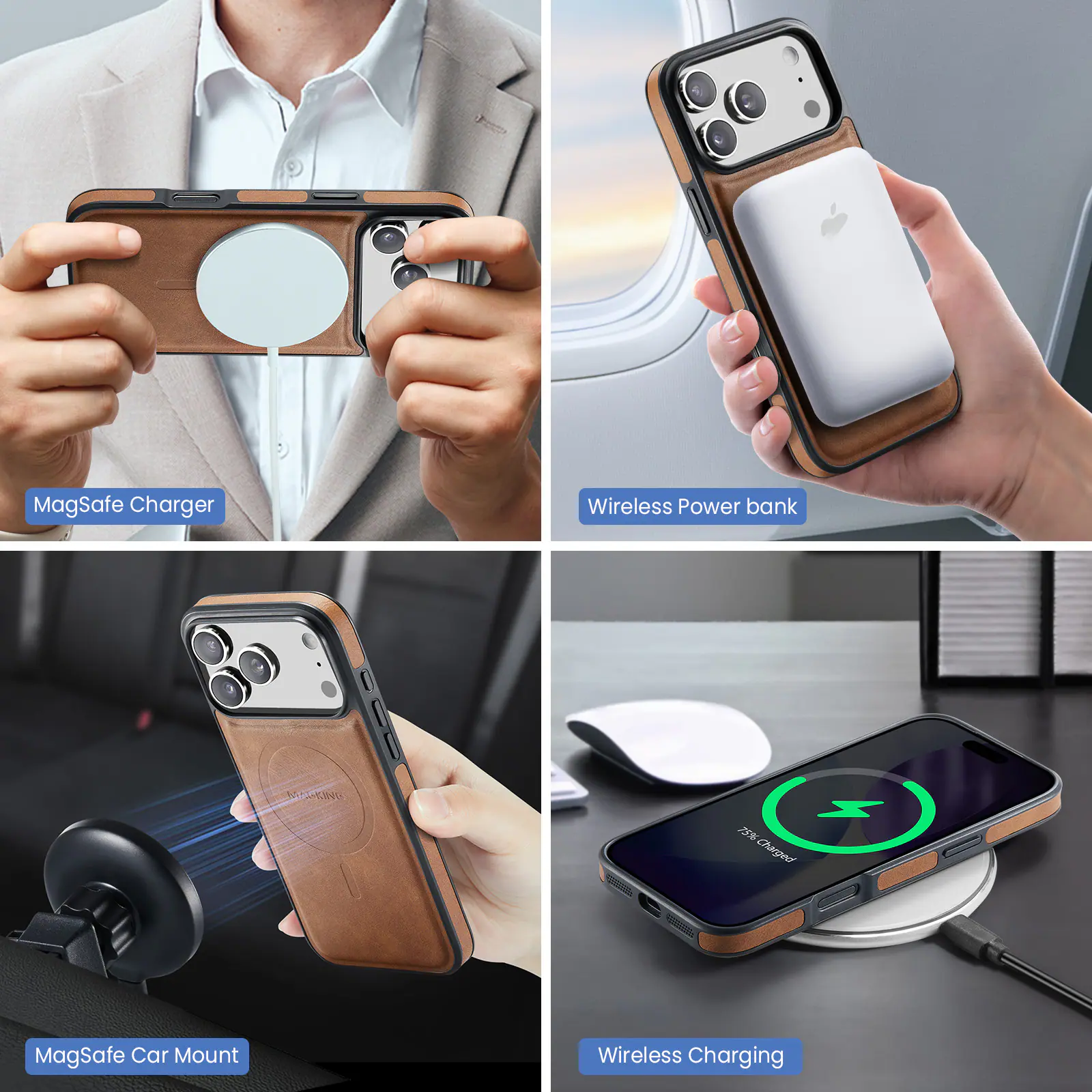 MagSafe Charger  
Wireless Power bank  
MagSafe Car Mount  
Wireless Charging