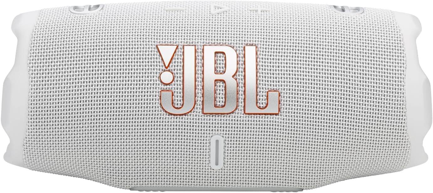 Alt View 2. JBL - Charge 6 Portable Waterproof Bluetooth Speaker with Carrying Case - White.