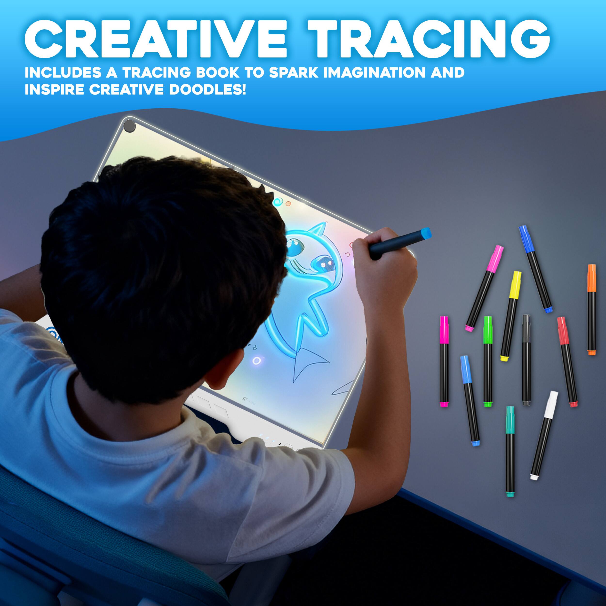 CREATIVE TRACING  
INCLUDES A TRACING BOOK TO SPARK IMAGINATION AND INSPIRE CREATIVE DOODLES!
