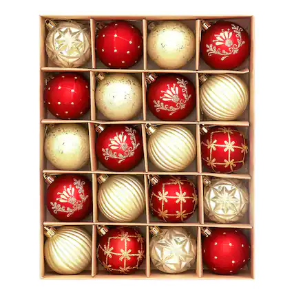 Front. Acekool - 20 PCS Shatterproof Christmas Ball Ornaments for Xmas Holiday Wedding Party and Home Decor(Red Gold) - Red Gold.