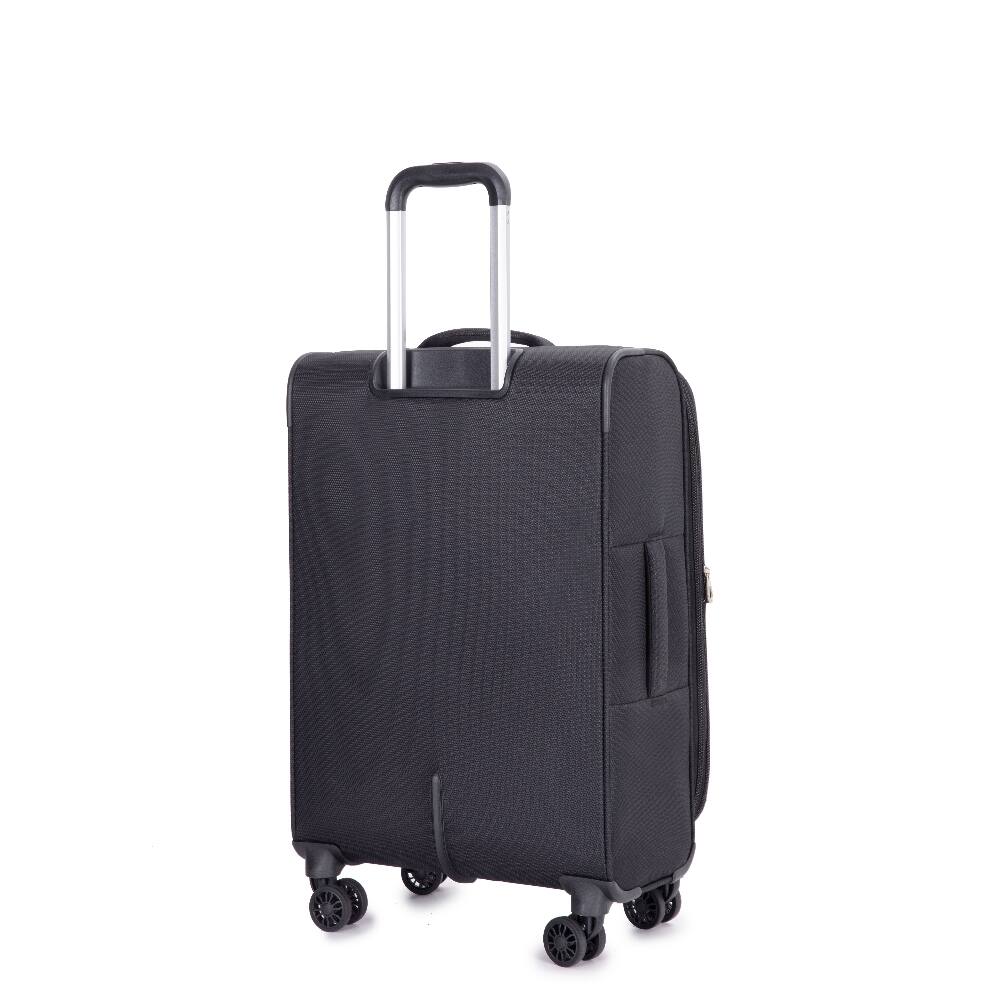 Alt View 3. Ropilly - Ropilly 5 Piece Luggage Set Softshell Suitcase with Spinner Wheels Terylene Polyester Black - Black.