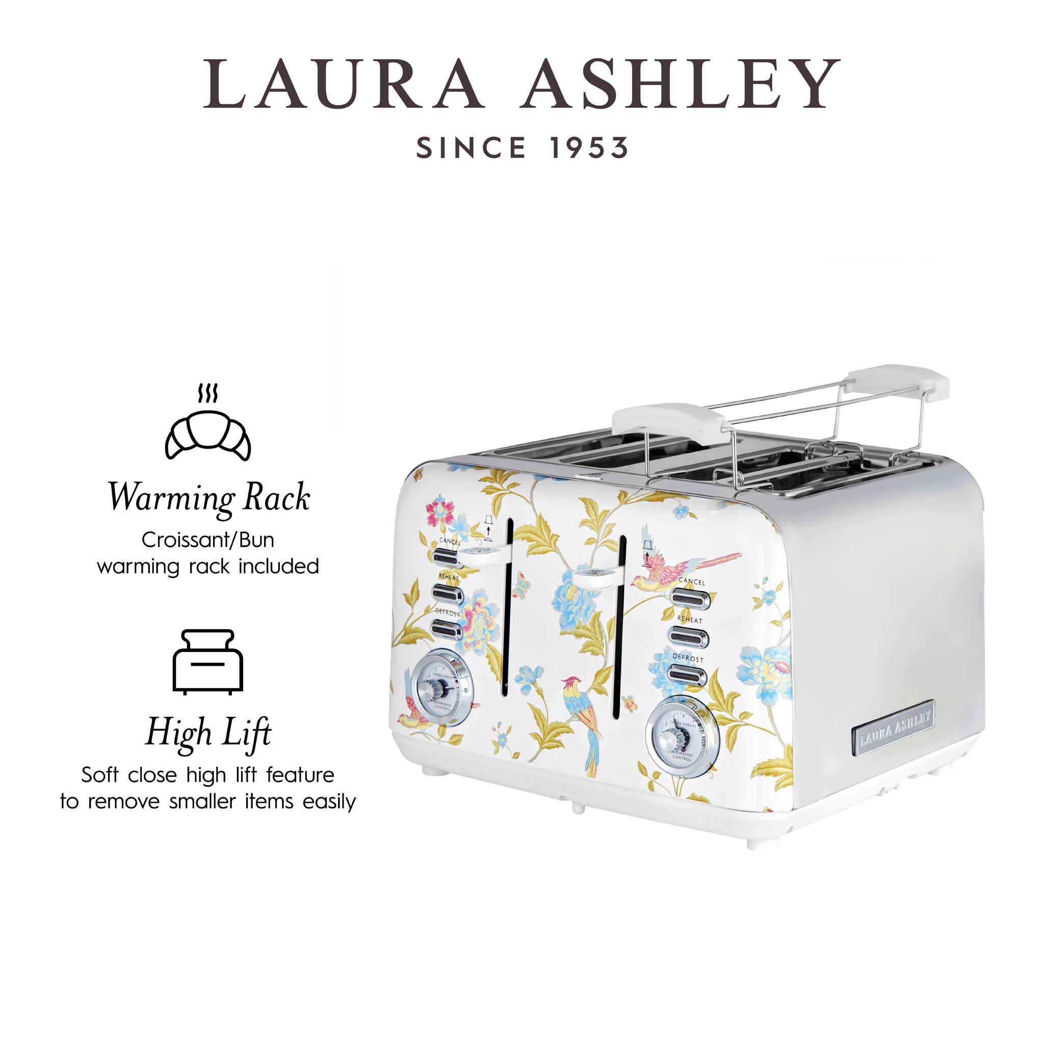 LAURA ASHLEY  
SINCE 1953  

$55  

Warming Rack  
Croissant/Bun warming rack included  

High Lift  
Soft close high lift feature to remove smaller items easily