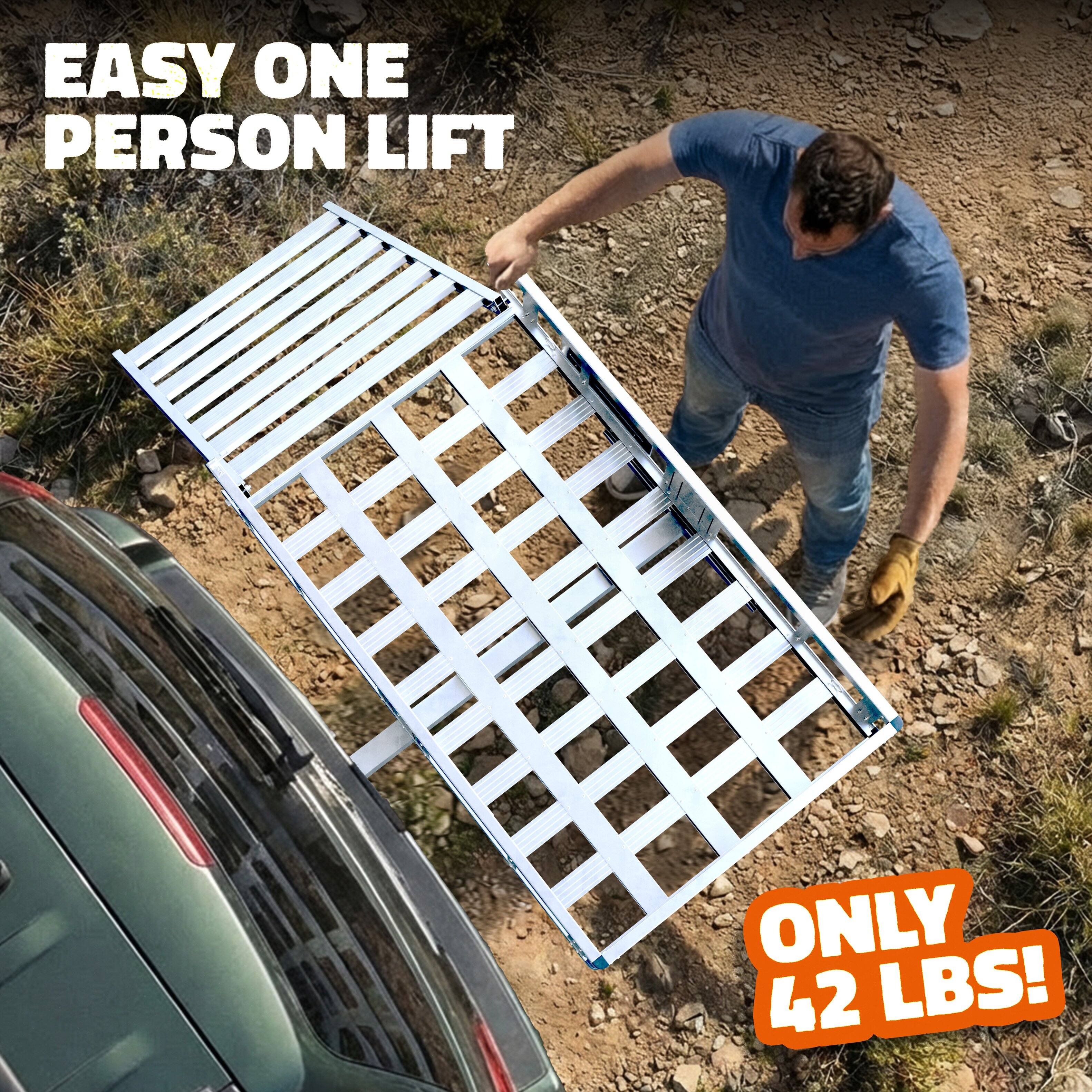 Mockins 50 in. x 29 in. x 8 in. Aluminum Trailer Hitch Cargo Carrier ...