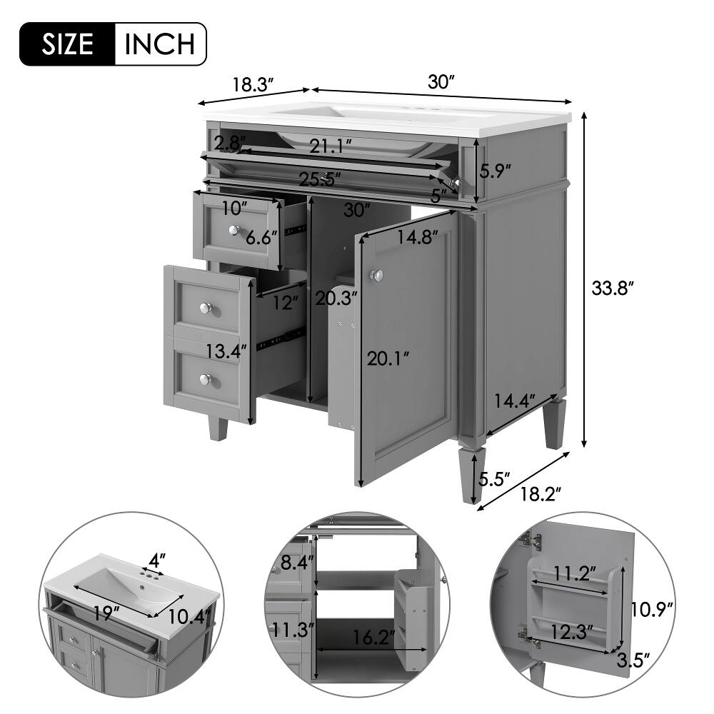 SIZE INCH  
18.3"  
30"  
2.8" 21.1" 25.5" 10" 30" 6.6"  
5" 14.8"  
5.9"  
12" 20.3"  
33.8"  
13.4"  
20.1"  
14.4"  
5.5" 18.2"  
4"  
8.4"  
11.2"  
19"  
10.4"  
11.3"  
16.2"  
10.9" 12.3" 3.5"