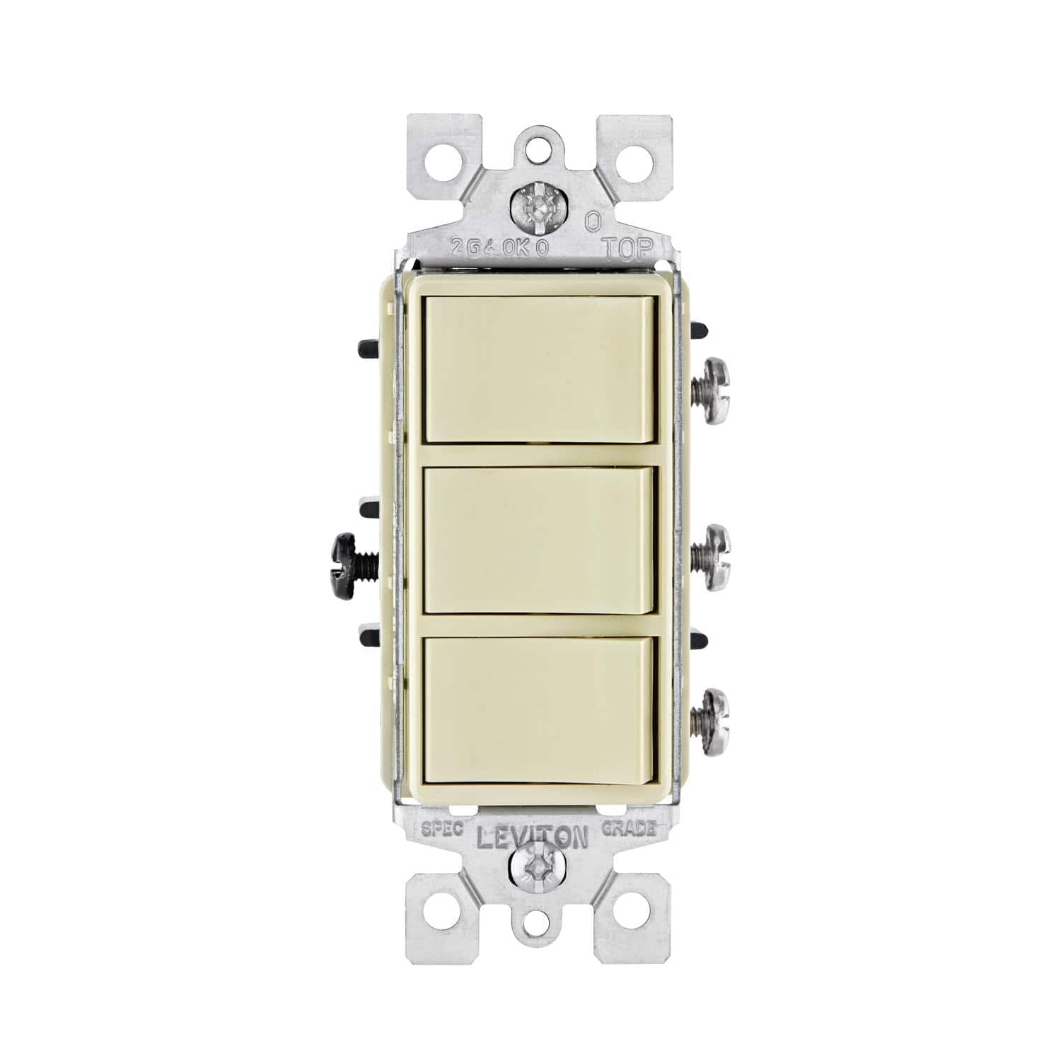 Leviton - Decora 15 amps Single Pole Rocker Triple Combination Switch 1 pk - Ivory price history on PriceWatchPro