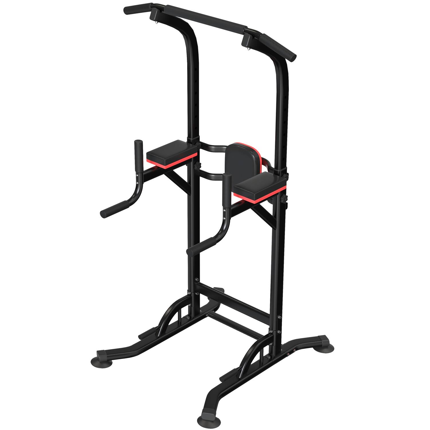 Left. Ainfox - Ainfox Power Tower Dip Station Pull-Up Bar for Home GymStrength Training Equipment for Pull-Ups, Dips, Push-Ups - black.