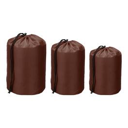 Unique Bargains - Drawstring Bag w/ Toggle & Cinch, Portable Outdoor Ditty Bag, 3 Sizes & 3pcs for Backpacking/Camping/Traveling - Coffee