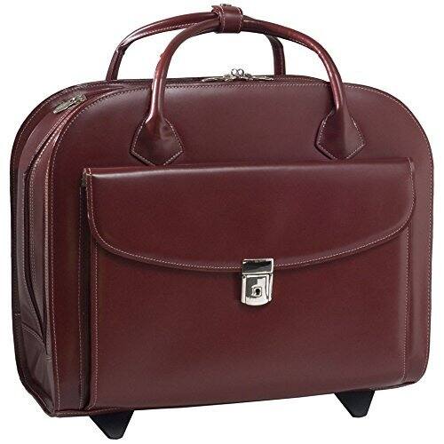 Alt View 4. McKleinUSA - Laptop Briefcase Wheeled Roller Case Granville 15.4-inch Notebook Leather ABS Shell - Black.