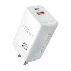 TYPE-C USB-A
FIELUX
65W GaN
RoHS
IA
CC