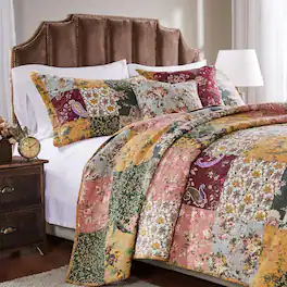 Greenland Home Fashions - Greenland Home Fashion Antique Chic Quilt And Sham Bonus Set - 5 - Piece - King 105x95" - Multi