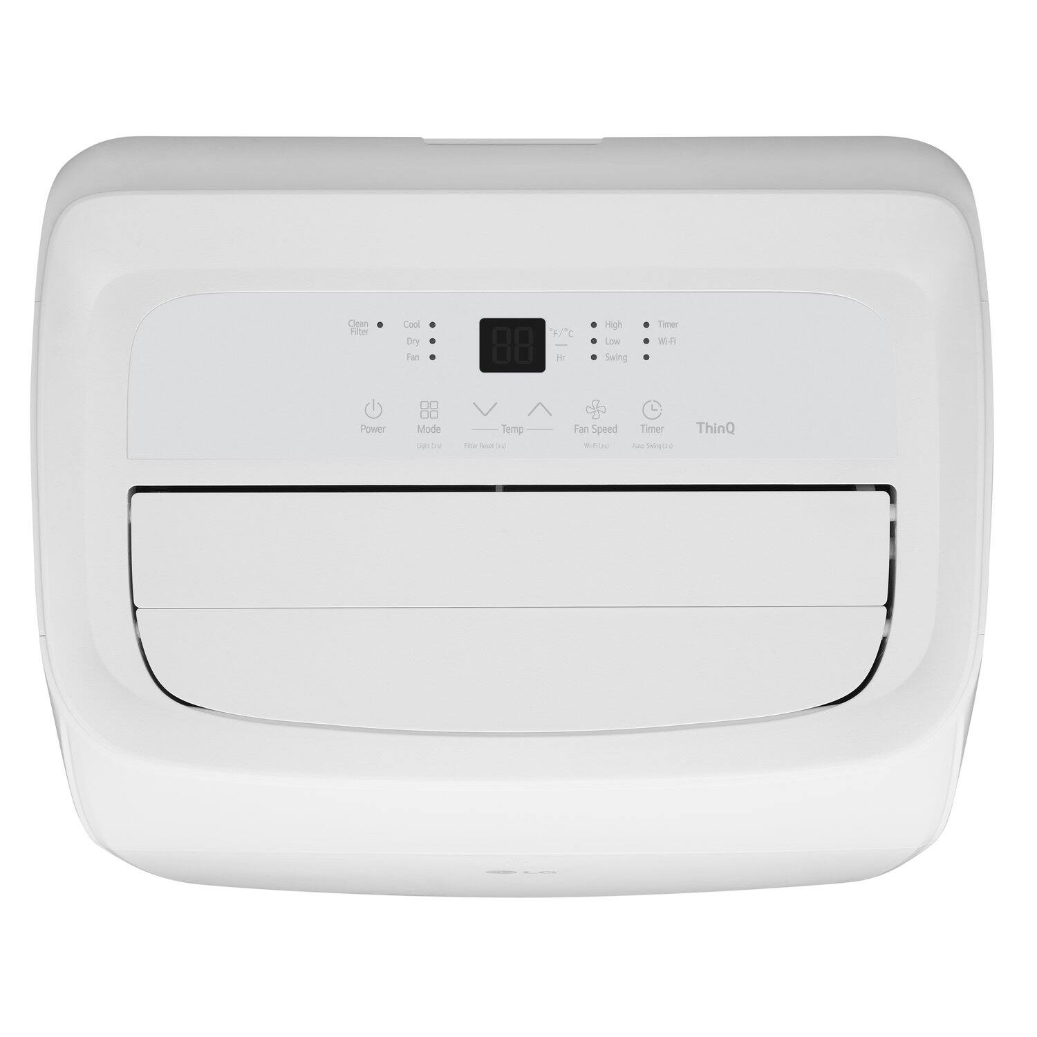 Clean Filter  
Cool Dry Fan F/C - High Low Swing Timer WH  
Power Mode  
Fan Speed - Timer  
ThinQ  

- Clean Filter  
- Cool Dry Fan  
- F/C  
- High Low Swing  
- Timer  
- Power Mode  
- Fan Speed  
- Timer  
- ThinQ  

- Light (LED)  
- Filter Reset (LED)  
- Wi-Fi  
- Auto Swing (3D)