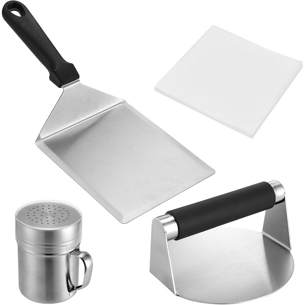 MOSZAR LLC - Smashed Burger Press Kit – Stainless Steel Press with Spatula & Shaker
