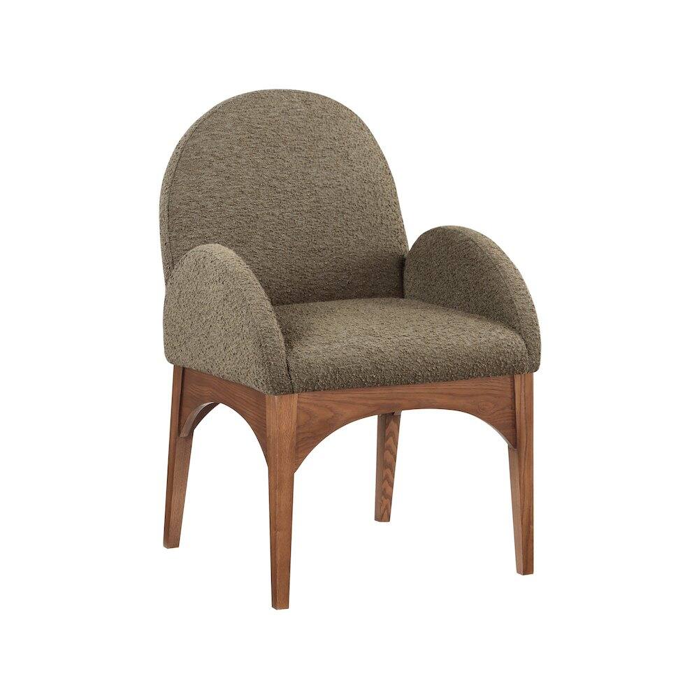 Meridian Furniture - Waldorf Olive Boucle Fabric Dining Chair - Green