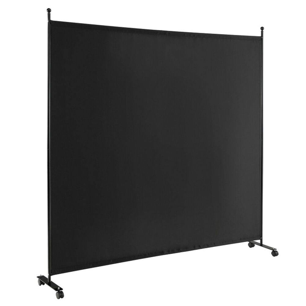 Alt View 2. Pefilos - 6 Ft Single Panel Rolling Room Divider with Smooth Wheels, Functional Single Panel Room Divider, Folding Privacy Screen - Black.