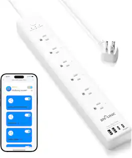BN-LINK - Smart Power Strip, 6 Outlets + 4 USB (20W USB-C), Surge Protector, Works with Alexa & Google Home - White
