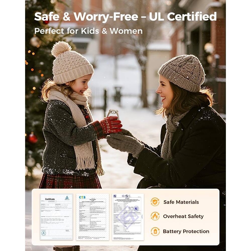 Safe & Worry-Free – UL Certified  
Perfect for Kids & Women  

- Safe Materials  
- Overheat Safety  
- Battery Protection  

Certificate  
CTB