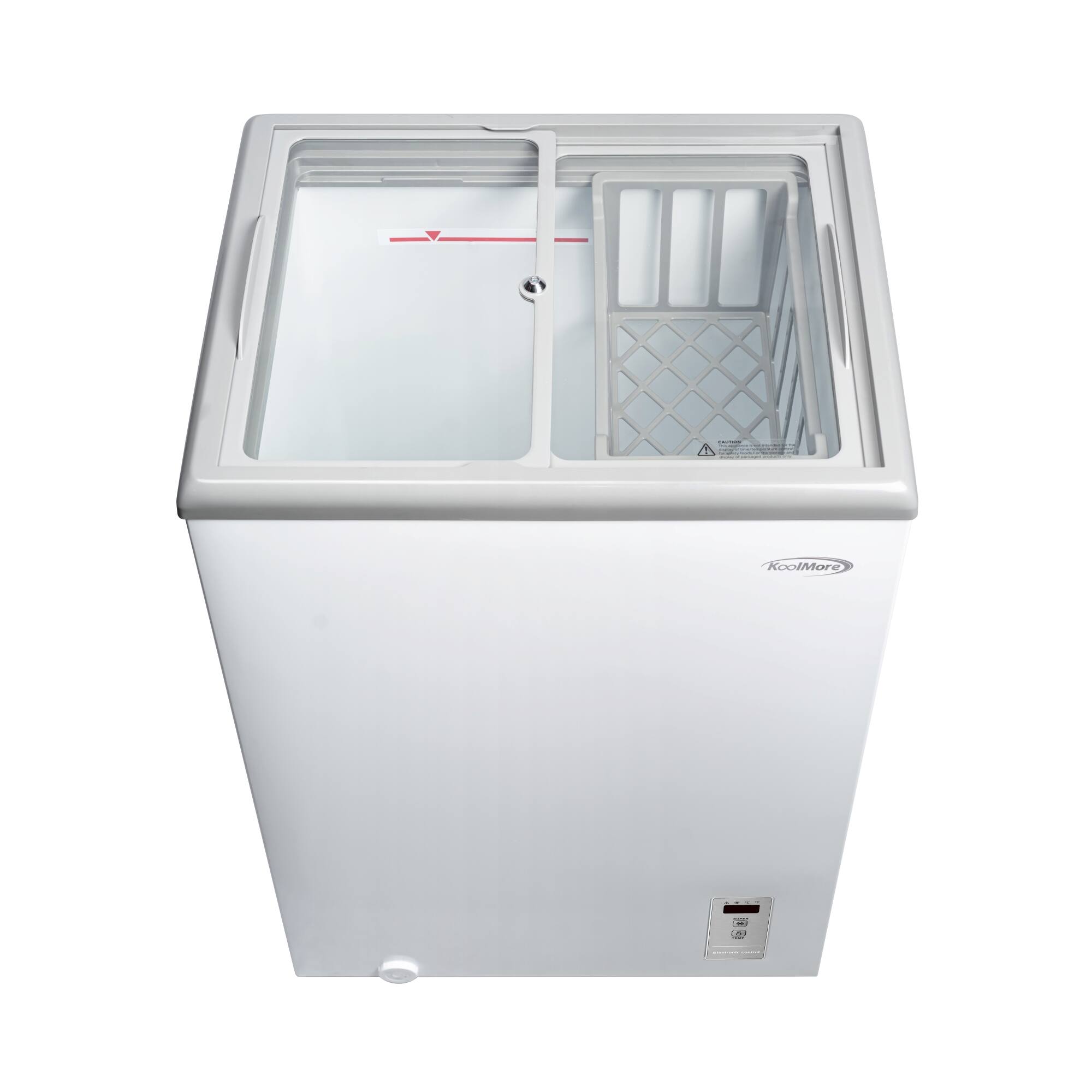 Alt View 3. Koolmore - 22 in. Commercial Flat Top Ice Cream Display Freezer, 3.7 Cu. Ft. in White (KM-ICD-37C) - White.