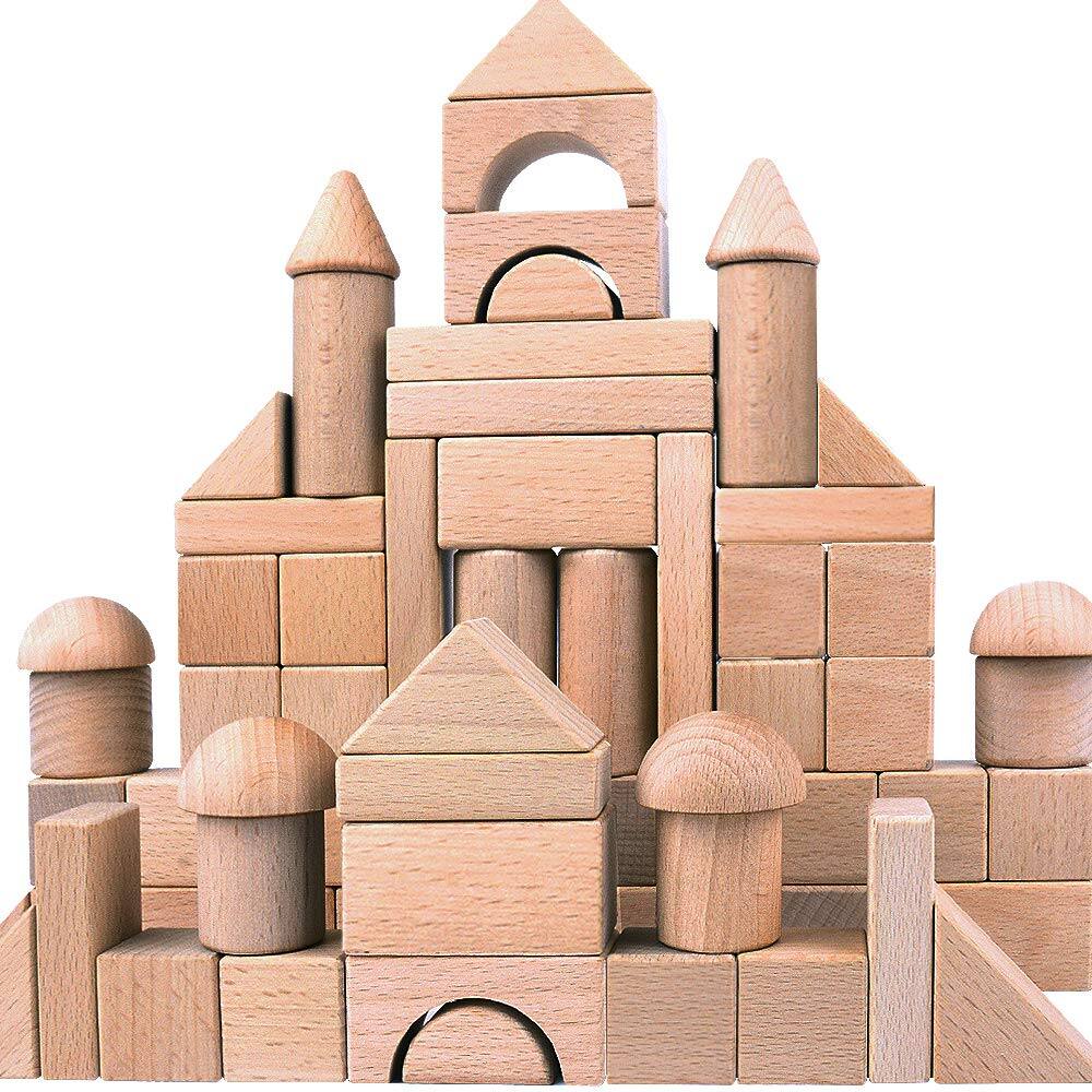 Alt View 1. NICHOLAS KLEIN - Wooden Building Blocks Set For - Stacker Stacking Game Construction Toys Colorful Learning Educational Geom... - Color.
