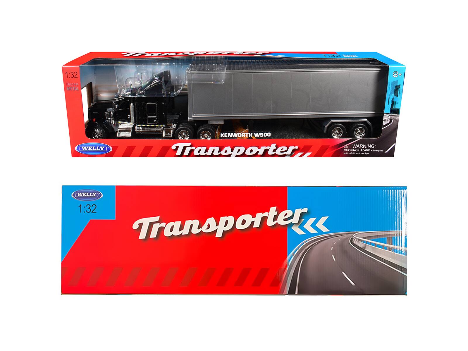 1:32 ERL 1:32 Diecast METAL 8 WELLY KENWORTH W900 10 WARNING: Transporter, - CHOKING HAZARD - - -ma WELLY 1:32 Transporter