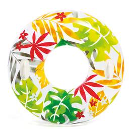 Intex - 58263EP Groovy Color Inflatable Tropical Flower Transparent Tube Raft - Multicolored